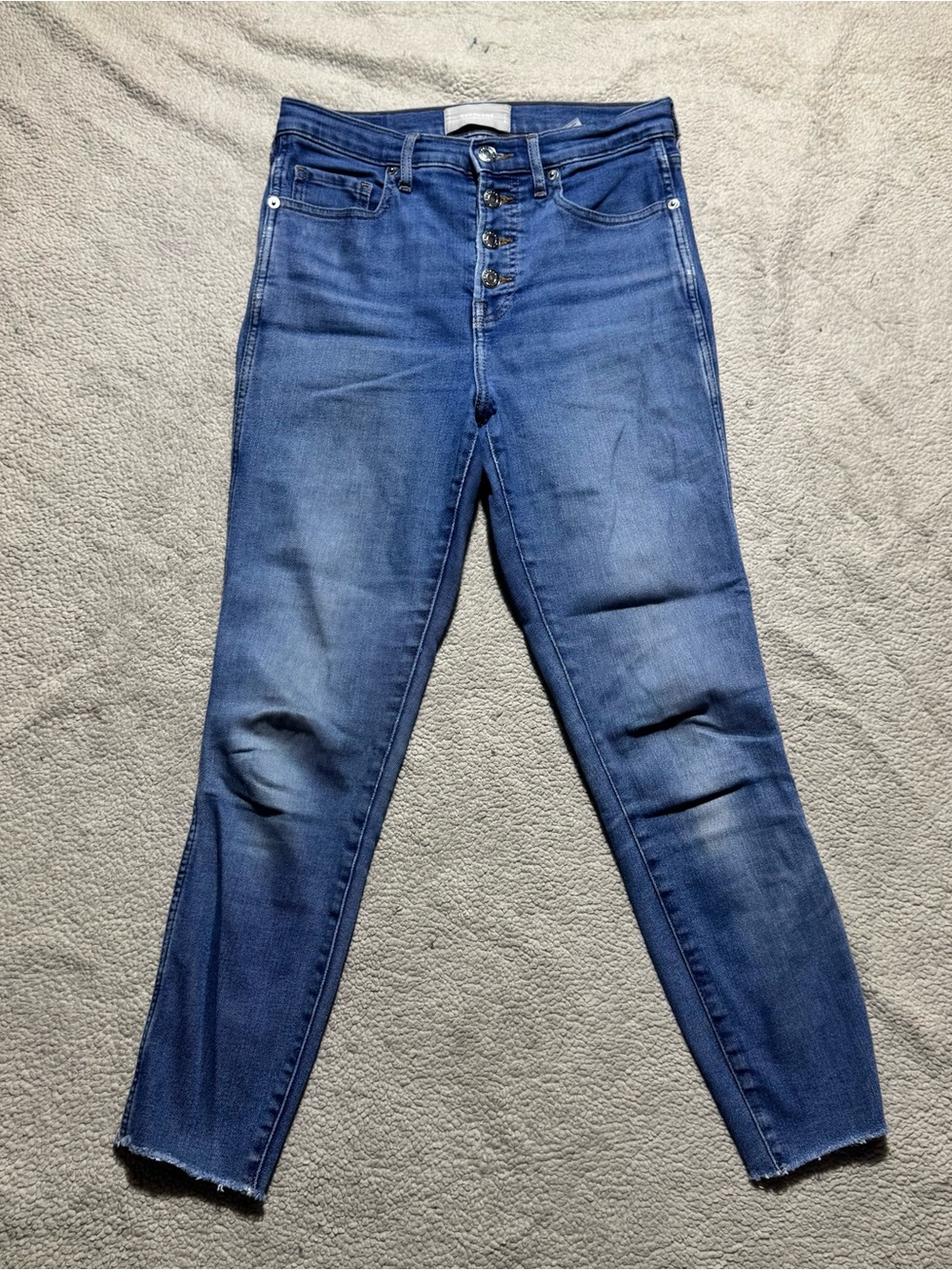 Everlane Jeans Womens 26 The Vintage Skinny Jean Ankle Blue Denim Button Fly
